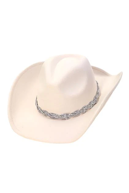 Bling Belt Ivory Cowgirl Hat