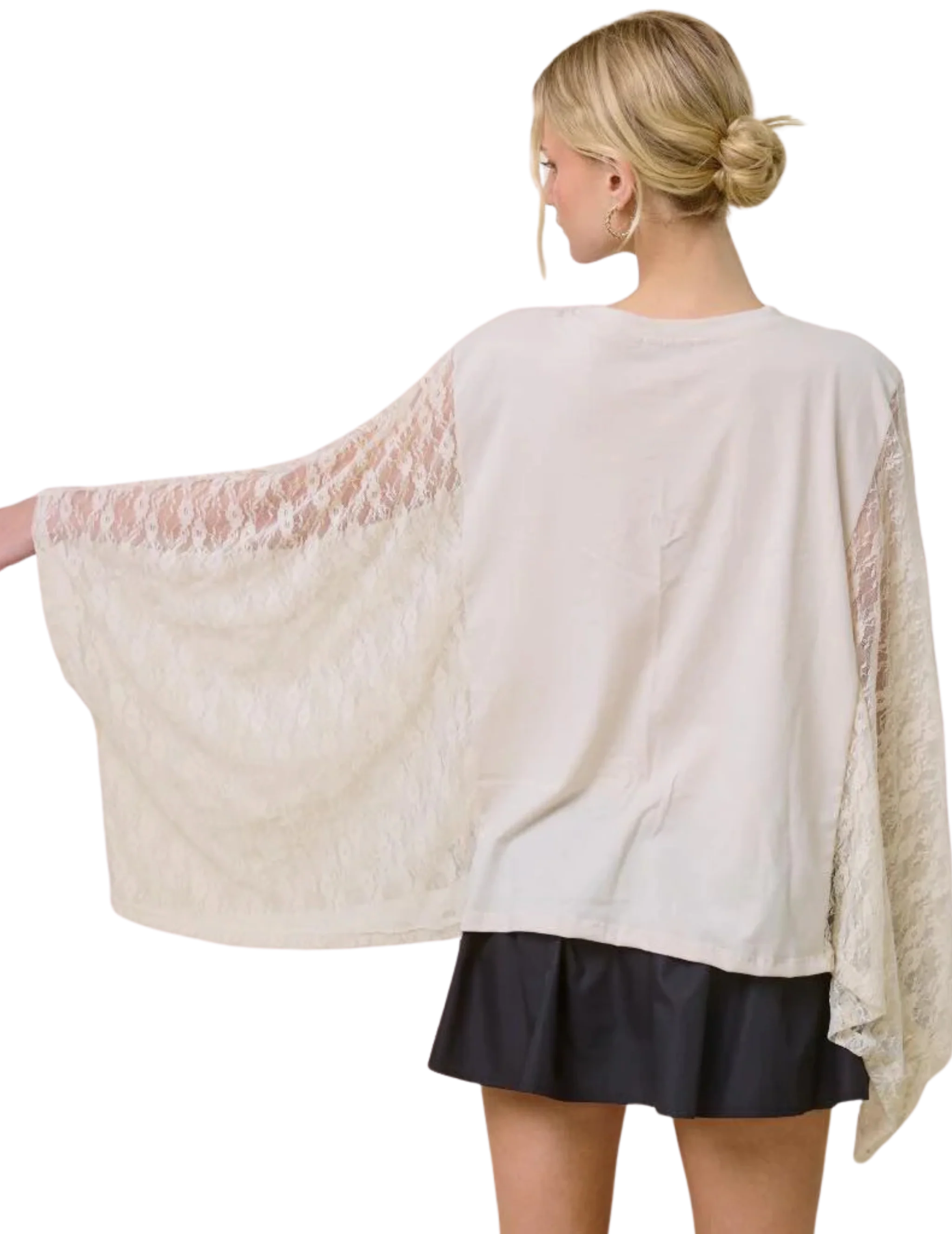 American Cowboy Lace Kaftan Sleeve Top - Image 3