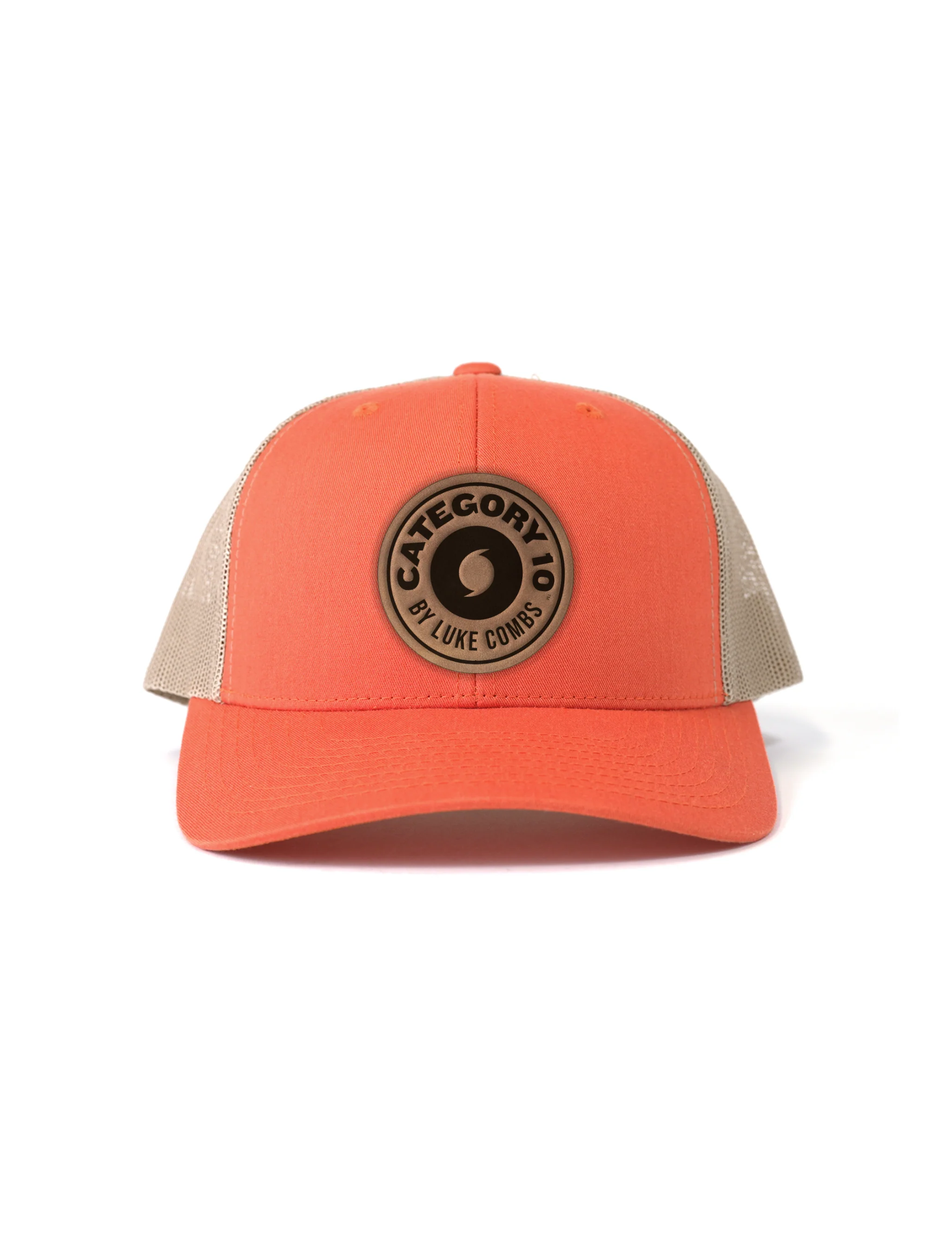 Category 10 Genuine Patch Leather Hat Orange