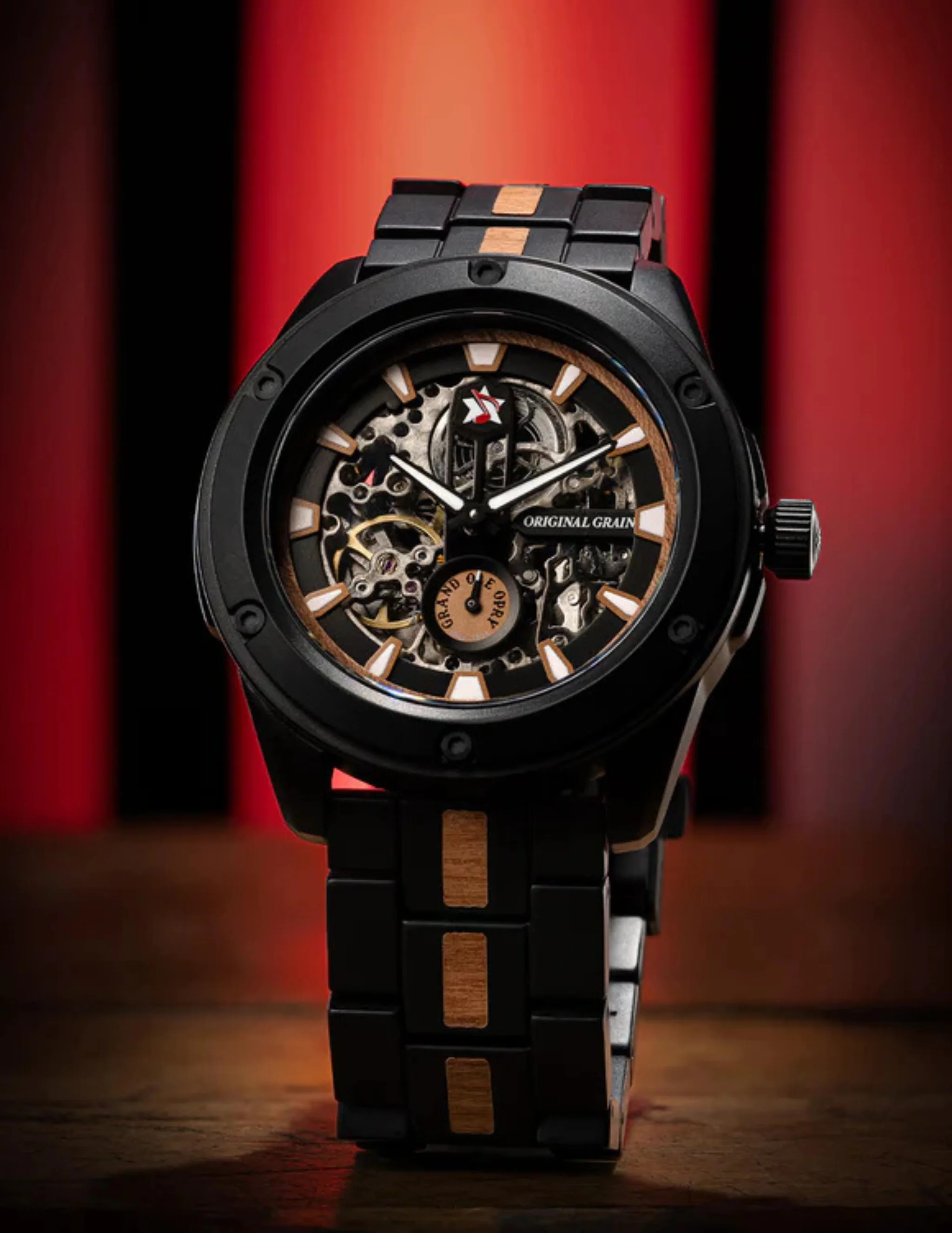 Original Grain Grand Ole Opry Rugged Automatic 45mm Stage Wood Watch - Image 2