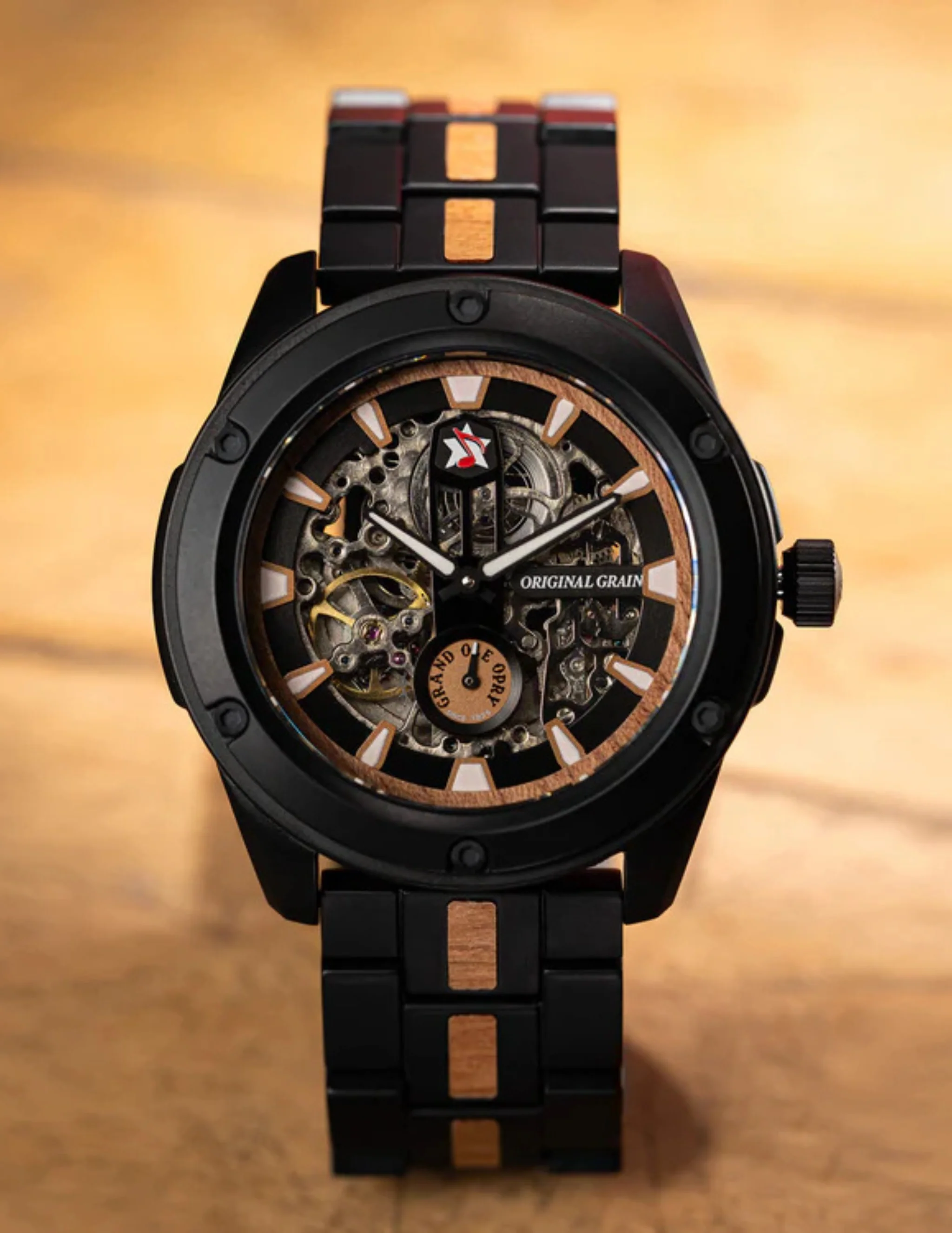 Original Grain Grand Ole Opry Rugged Automatic 45mm Stage Wood Watch - Image 3