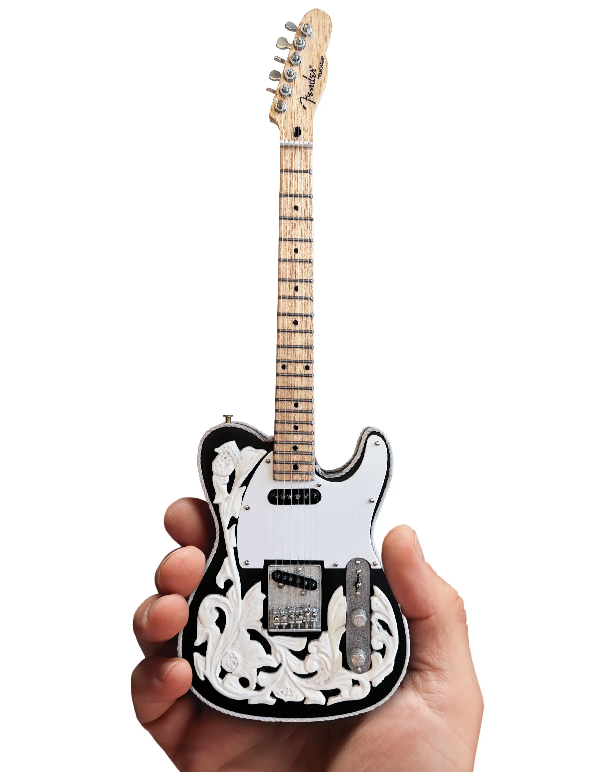 Miniature Waylon Jennings Signature Fender Tele Model Guitar