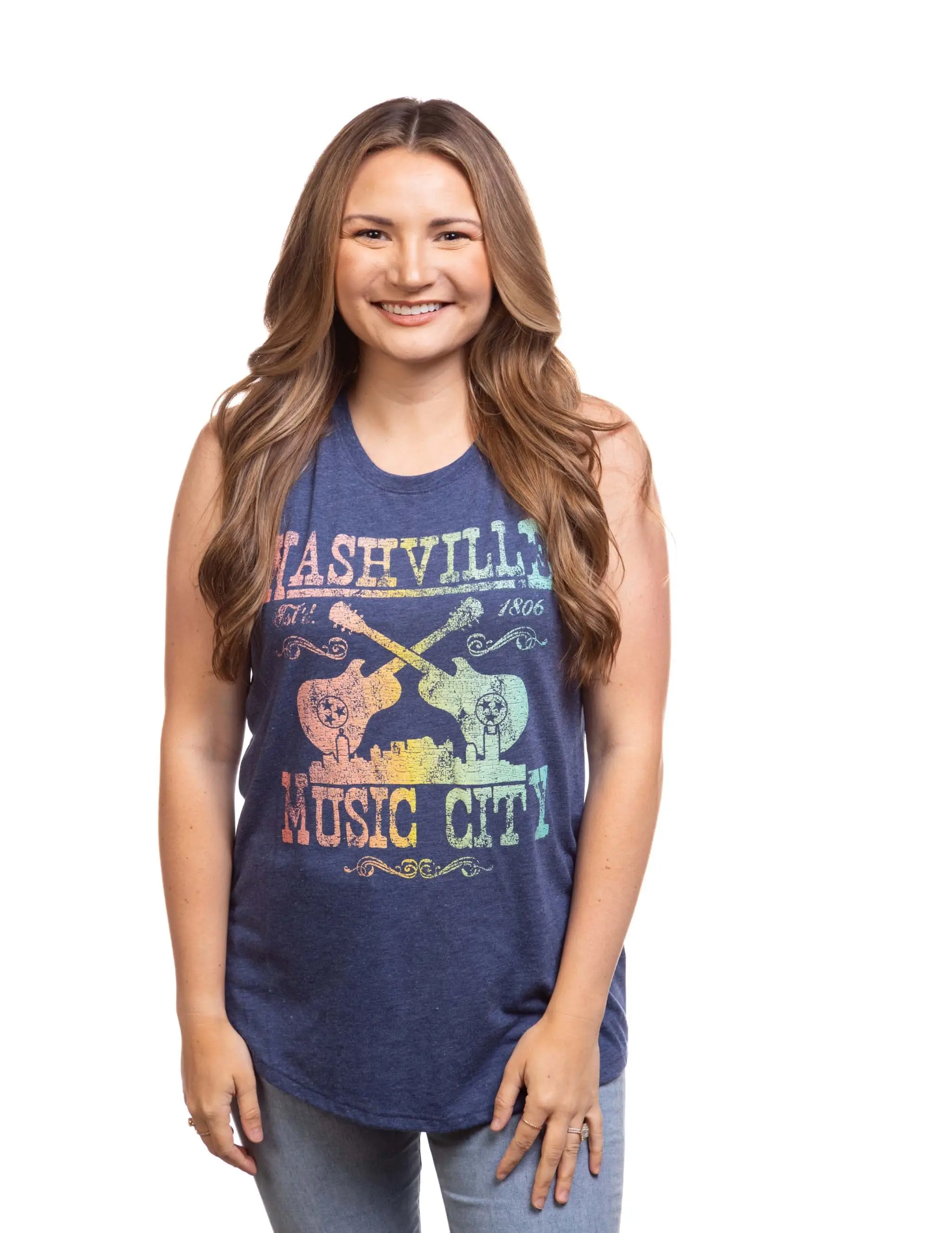 Nashville Crossed Guitars Gradient Tank - Image 2
