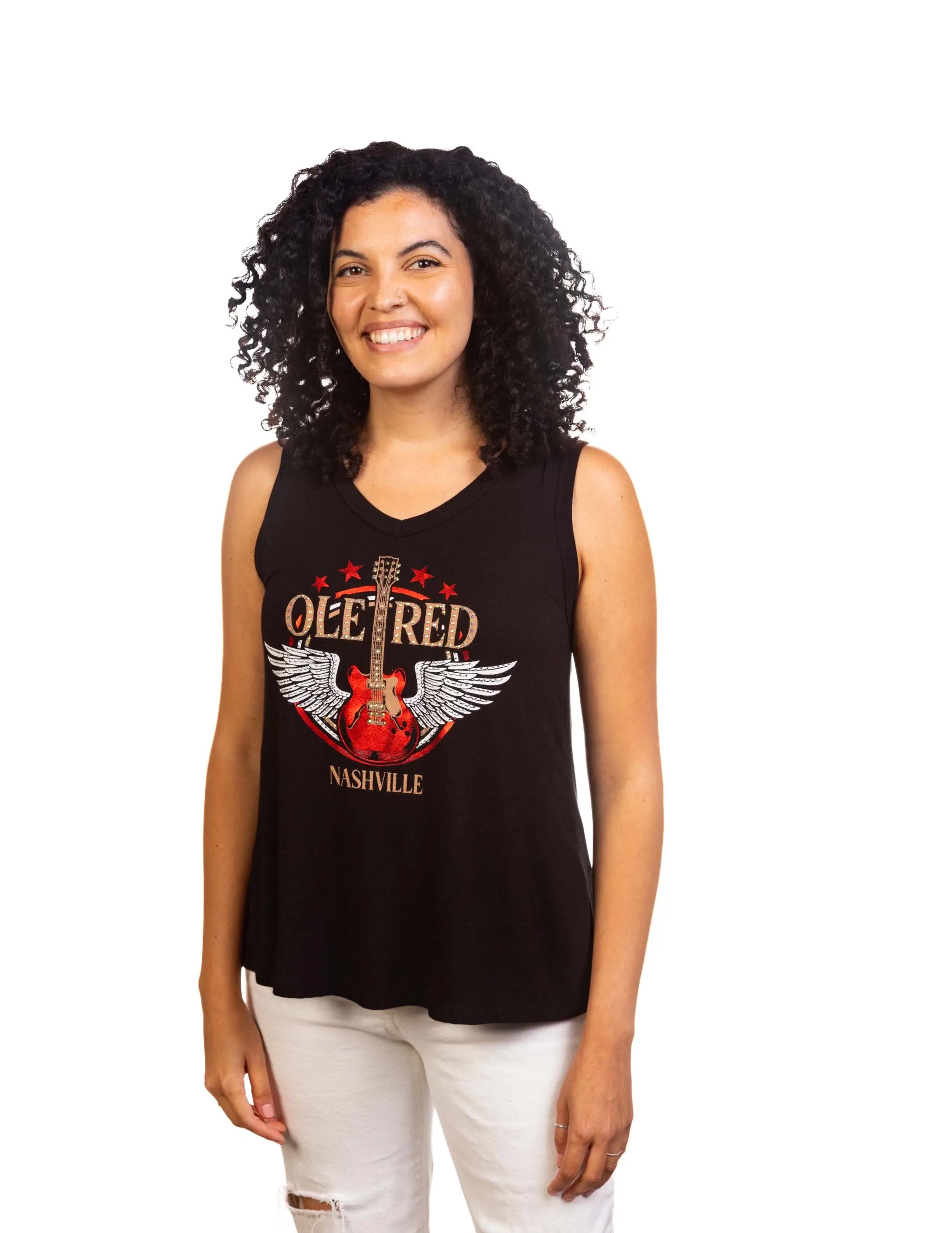 Ole Red Nashville Bling Wing Guitar Lace Tank - Image 4