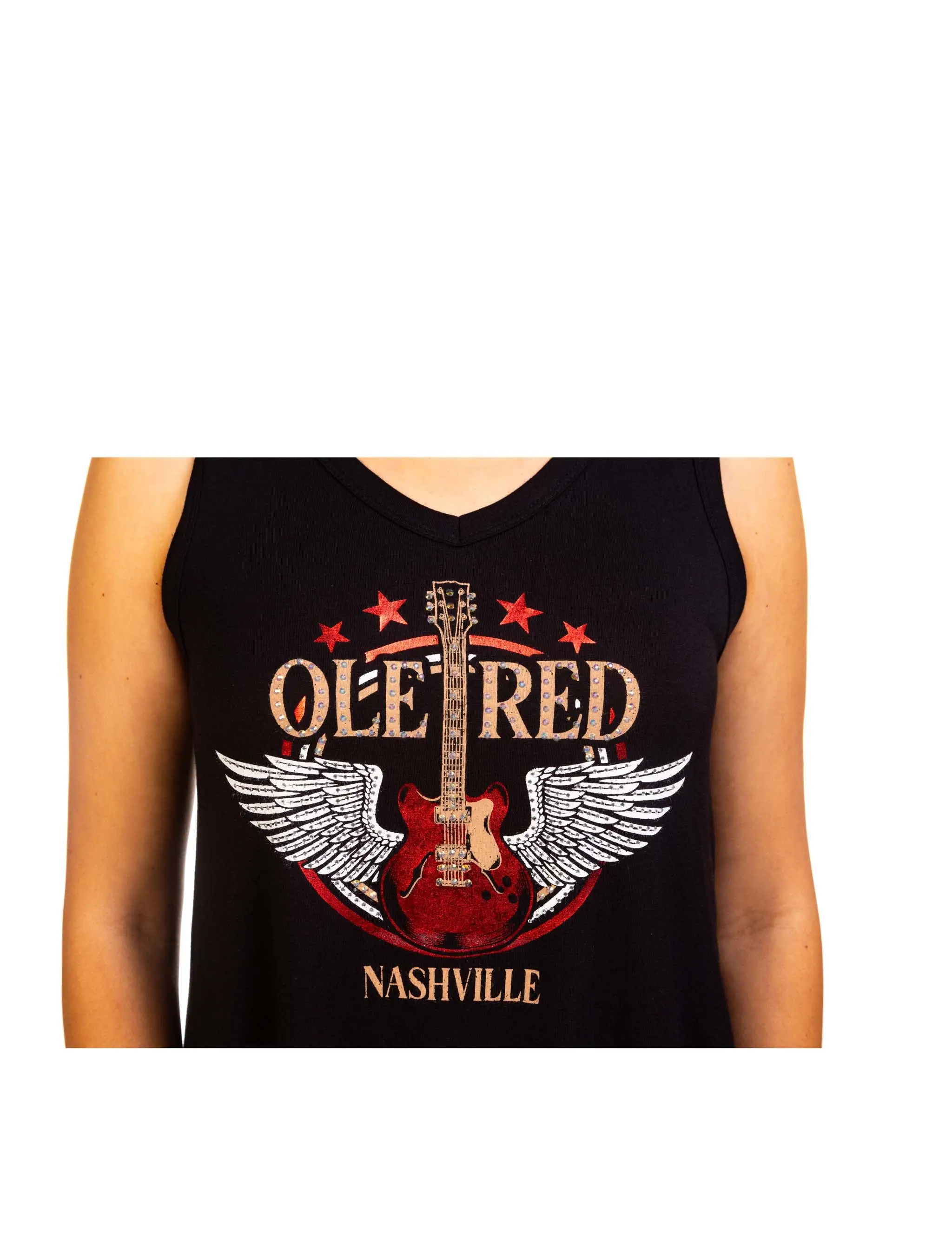 Ole Red Nashville Bling Wing Guitar Lace Tank - Image 5