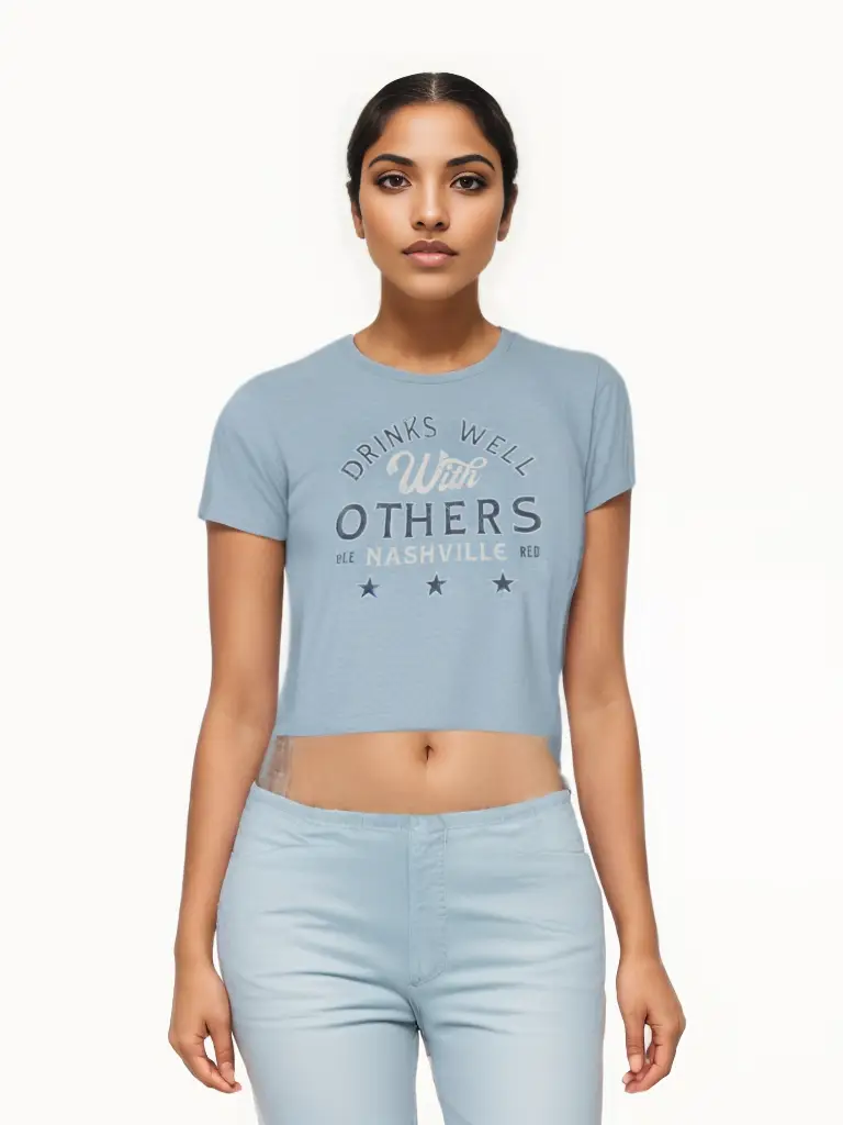 Ole Red Nashville Women's Drinks Well With Others Cropped T-Shirt - Image 3