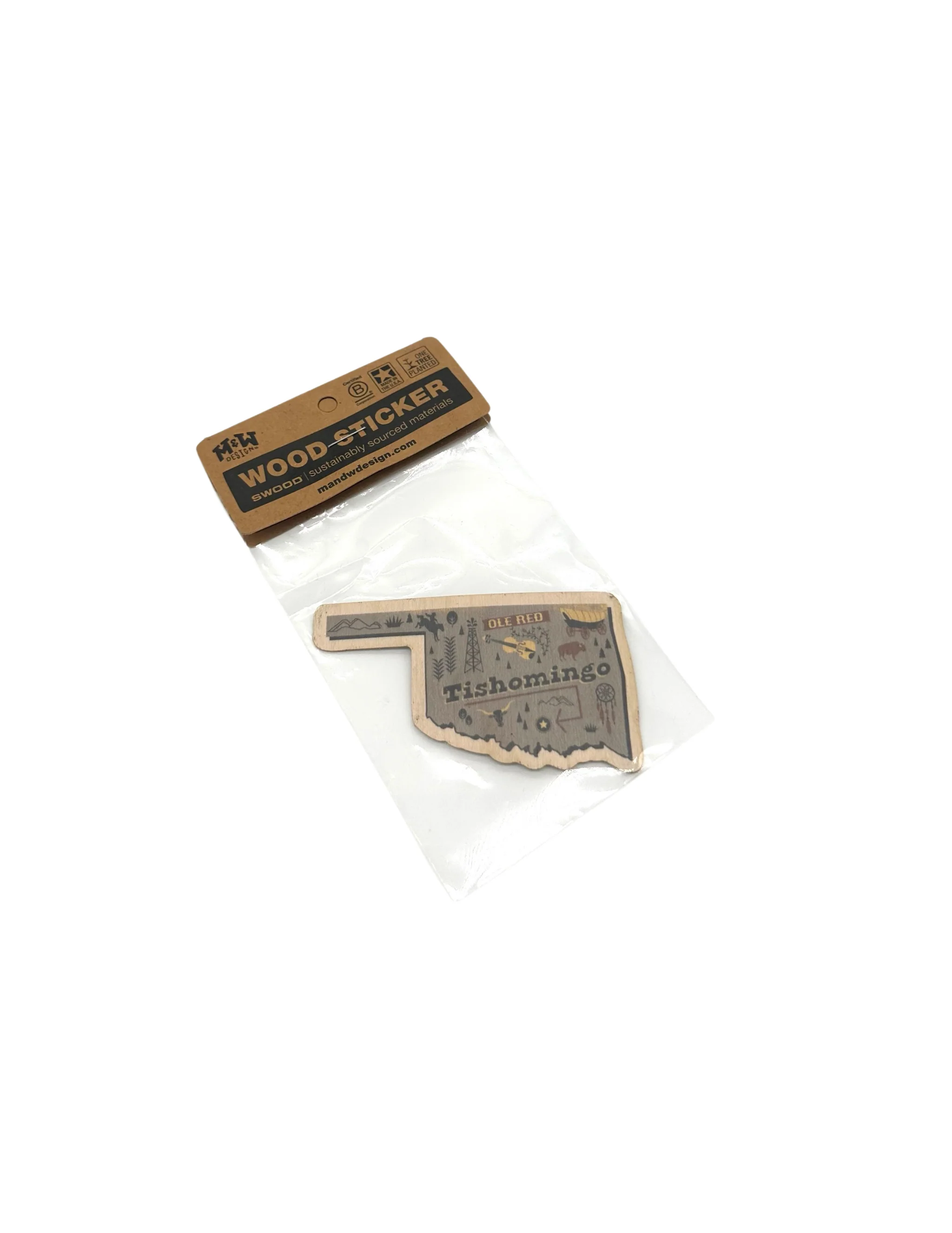 Ole Red Tishomingo Wood State Outline Sticker - Image 2