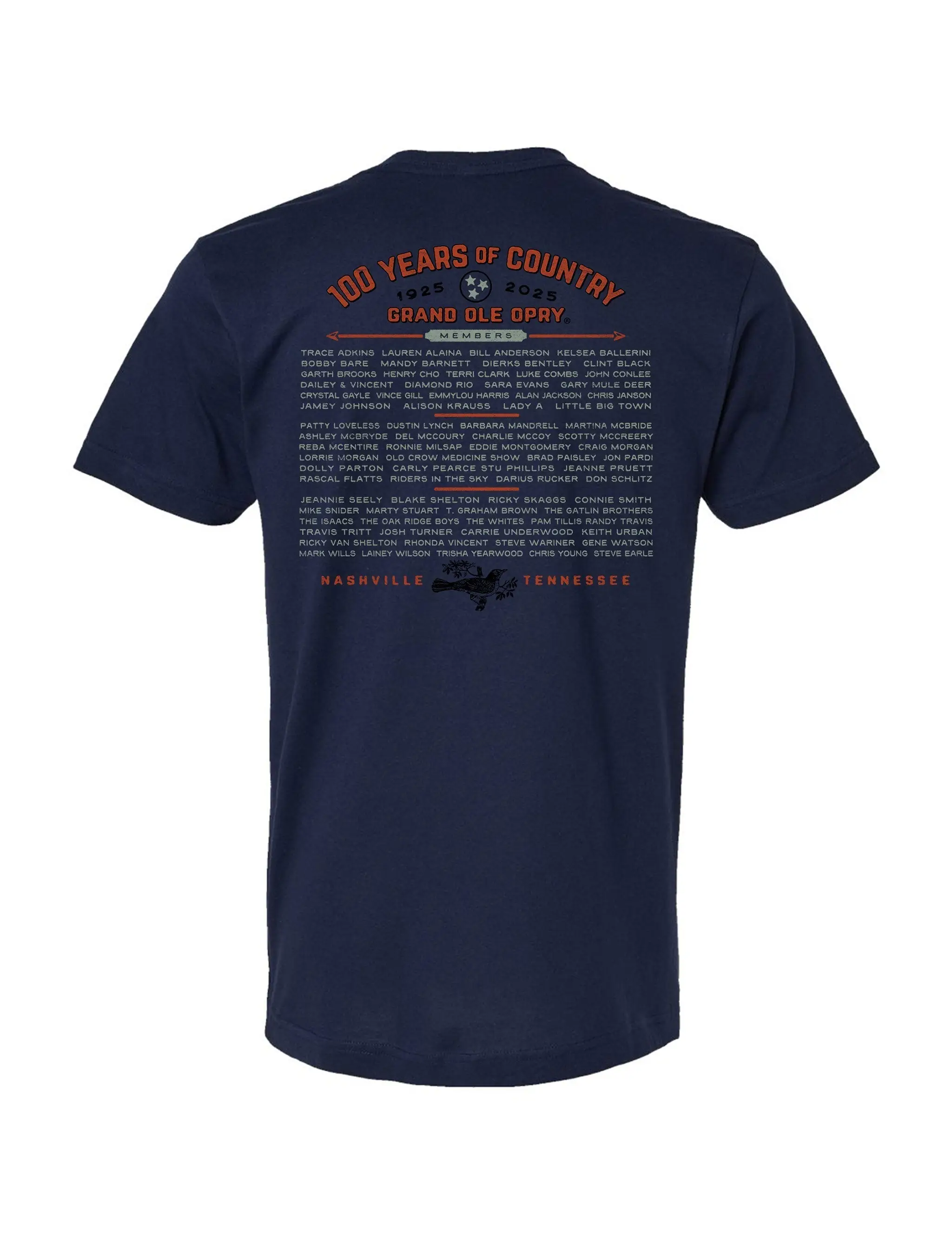 Opry 100 Songbird Member List T-Shirt - Image 2