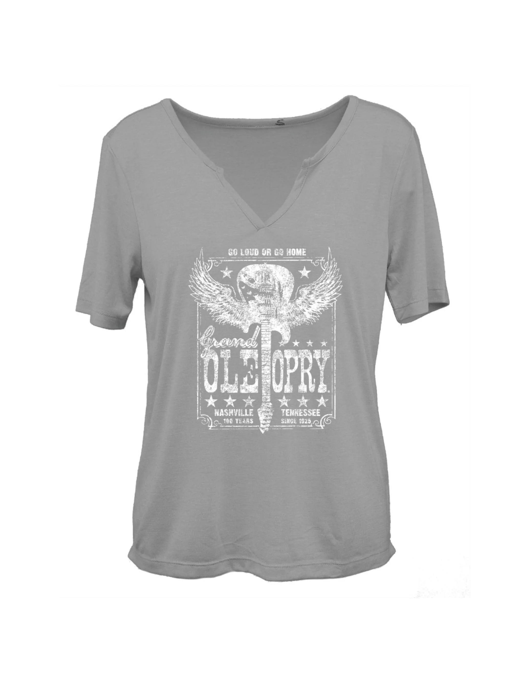 Opry 100 Women's Play It Loud V-Notch T-Shirt