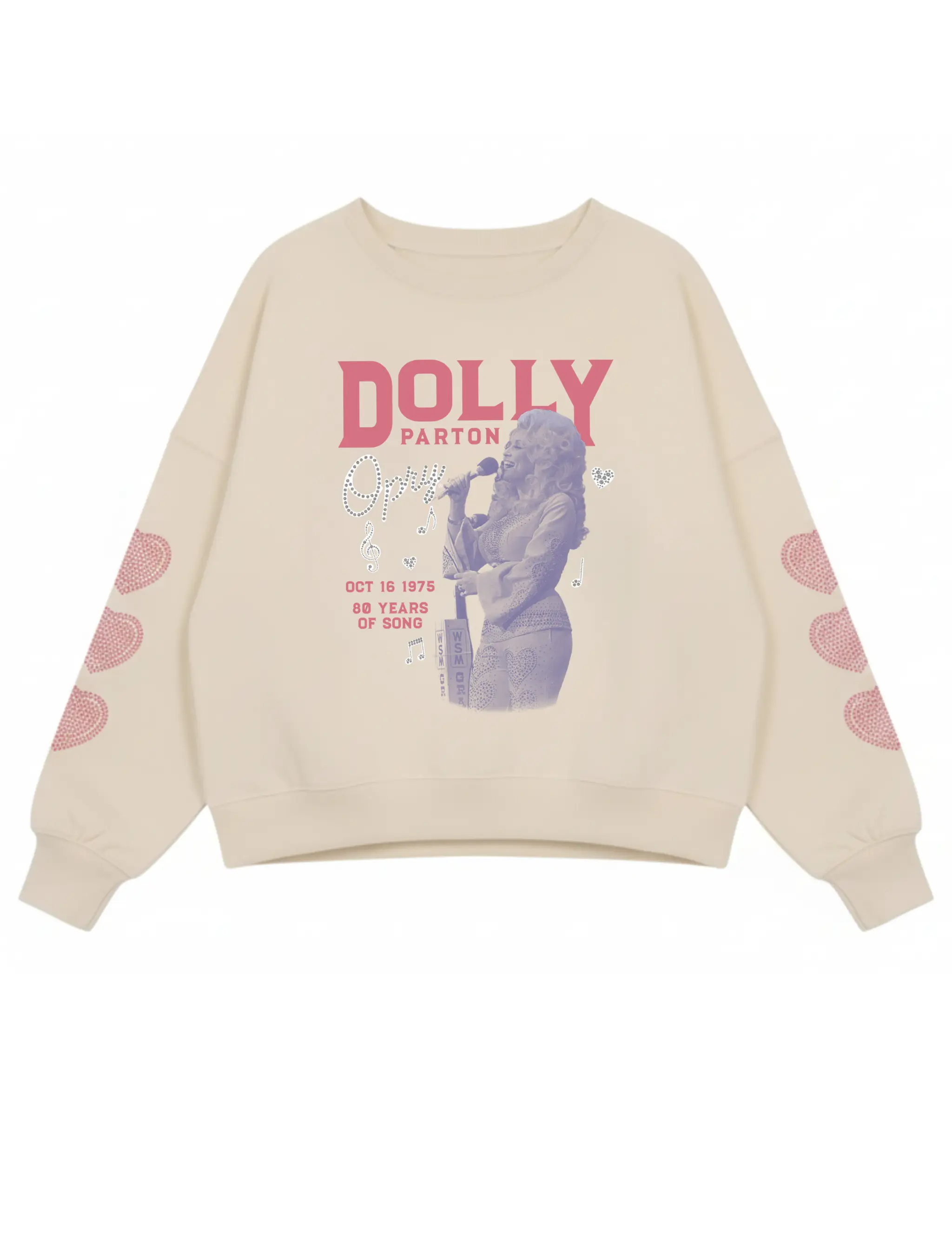 Opry x Dolly Parton Heart Sleeve Crew Sweatshirt