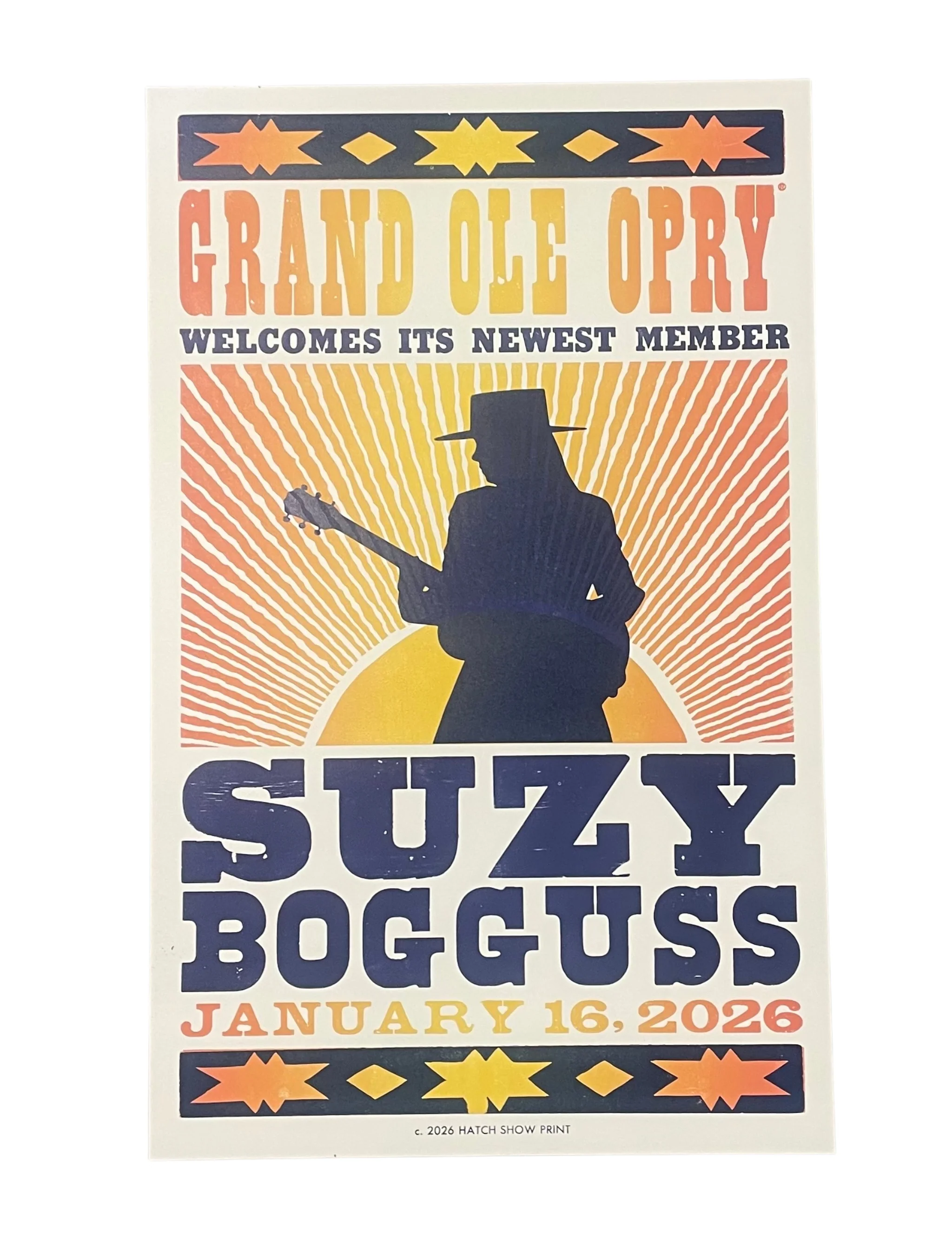 Suzy Bogguss Official Opry Induction Hatch Show Print