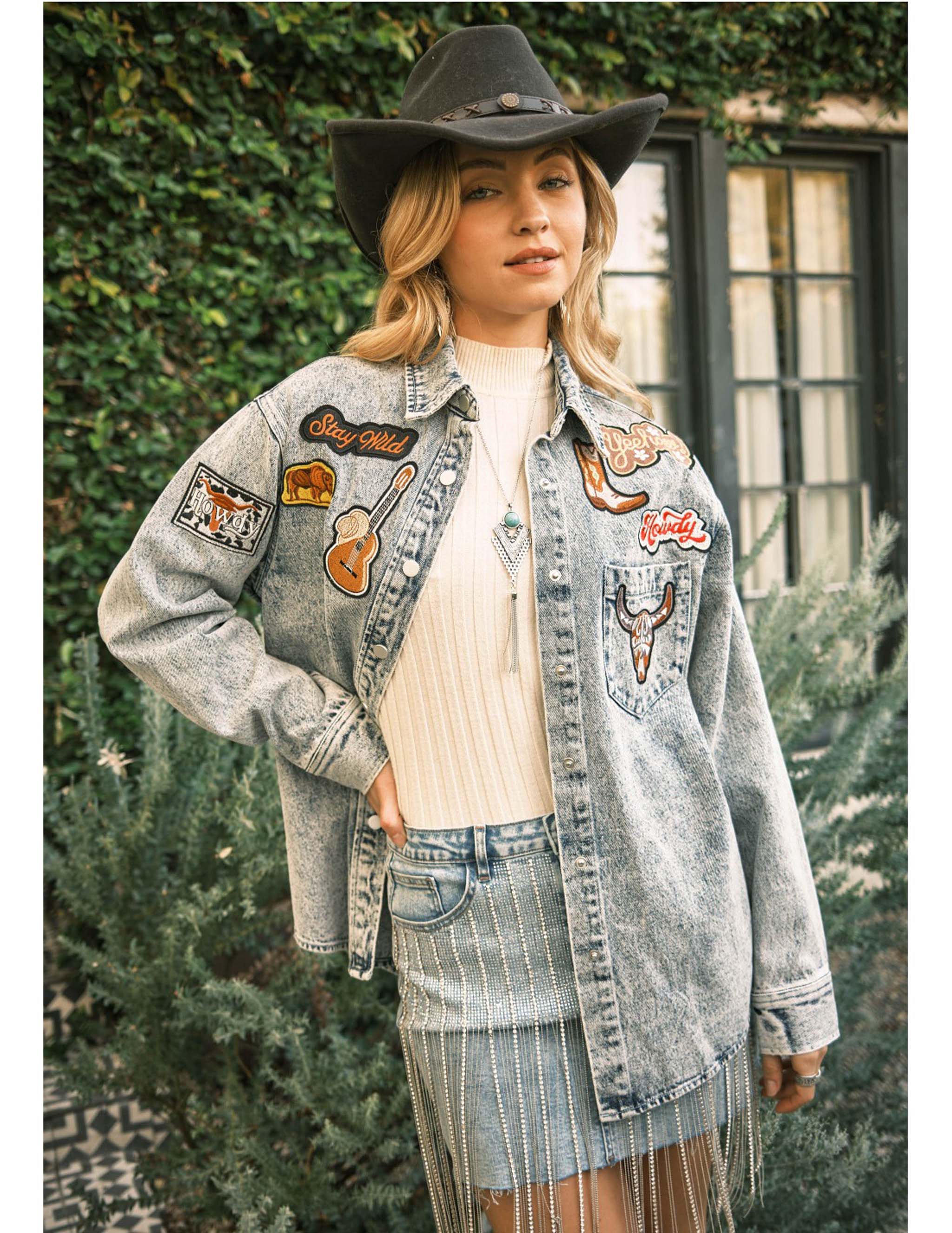 Western Patch Denim Jacket - Image 4