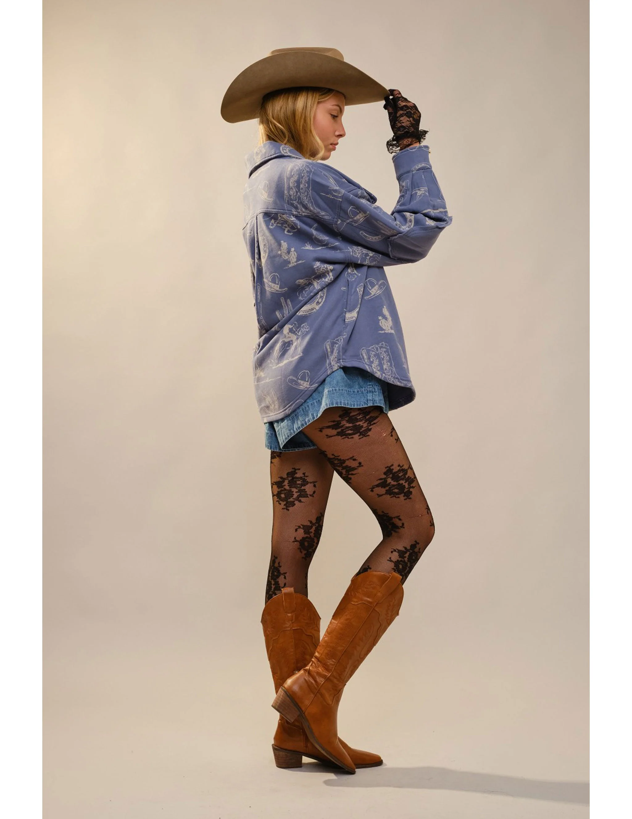 Western Printed Loose Fit Shacket - Image 5