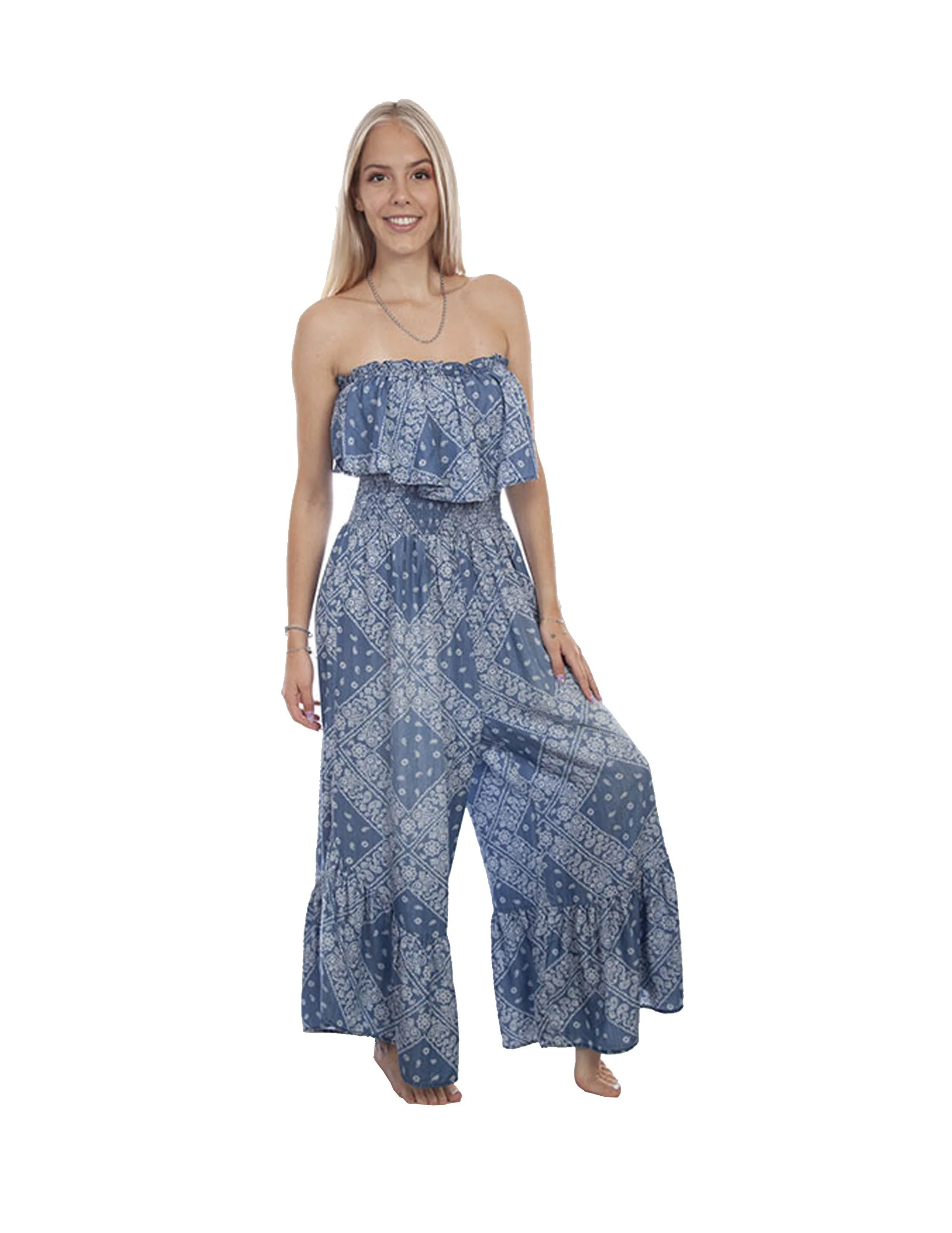Women's Scully Strapless Bandana Print Jumpsuit - Image 2